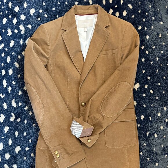 Tan Felt/Velvet Blazer - Picture 1 of 3
